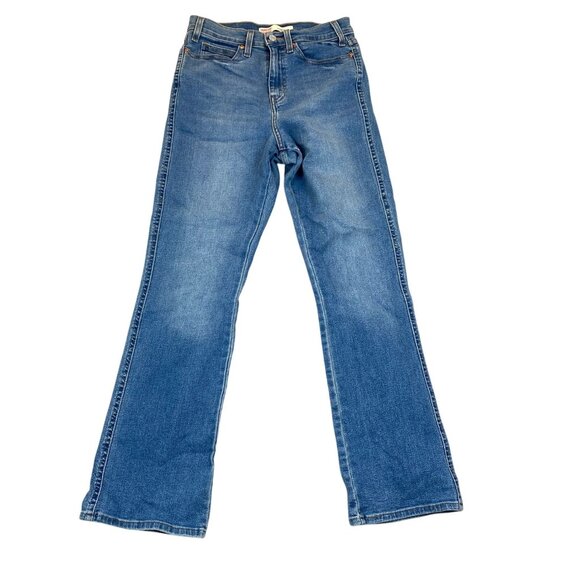 Levi's Signature Women's Jeans 28W Heritage High Rise Kick Boot Blue Denim - Picture 1 of 13